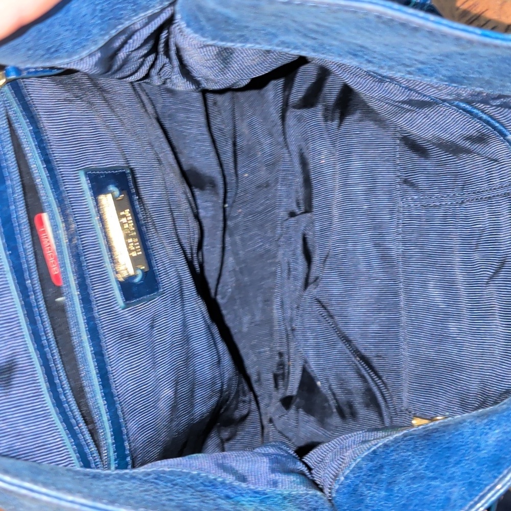 Badgley Mischka Hobo Blue Leather Shoulder Bag - Picture 6 of 8